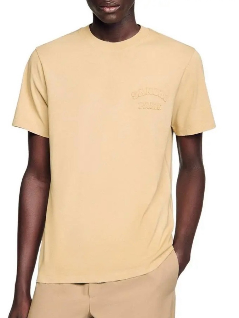 Santoni Paris Short-Sleeve Crew Tee in Beige